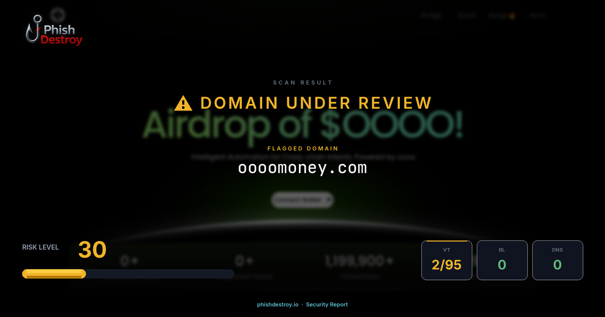 oooomoney.com phishing report — threat analysis by PhishDestroy