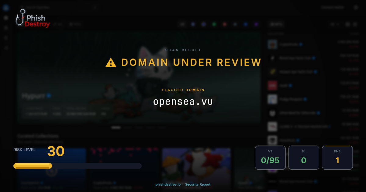 opensea.vu phishing report — threat analysis by PhishDestroy