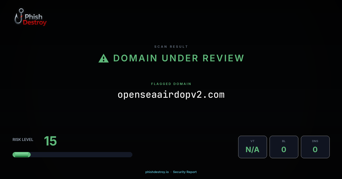 openseaairdopv2.com phishing report — threat analysis by PhishDestroy