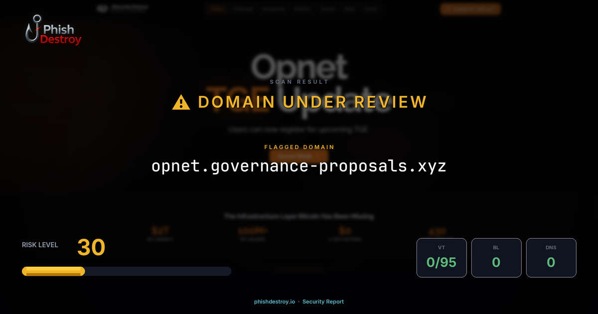 opnet.governance-proposals.xyz phishing report — threat analysis by PhishDestroy