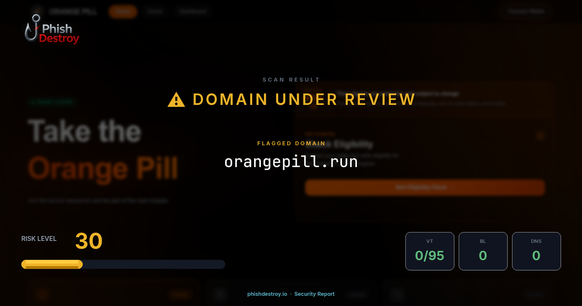 orangepill.run phishing report — threat analysis by PhishDestroy