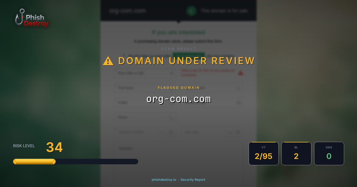 org-com.com phishing report — threat analysis by PhishDestroy