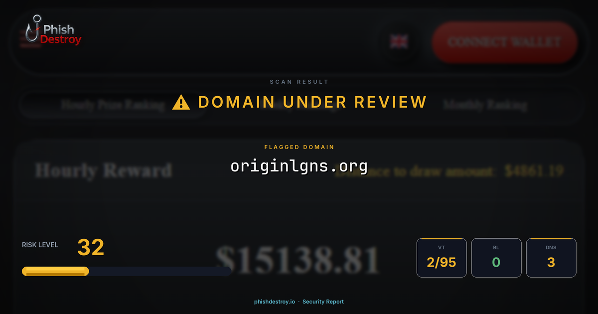 originlgns.org phishing report — threat analysis by PhishDestroy