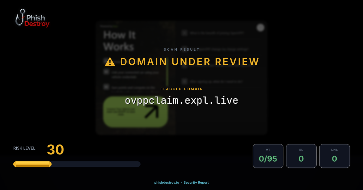 ovppclaim.expl.live phishing report — threat analysis by PhishDestroy