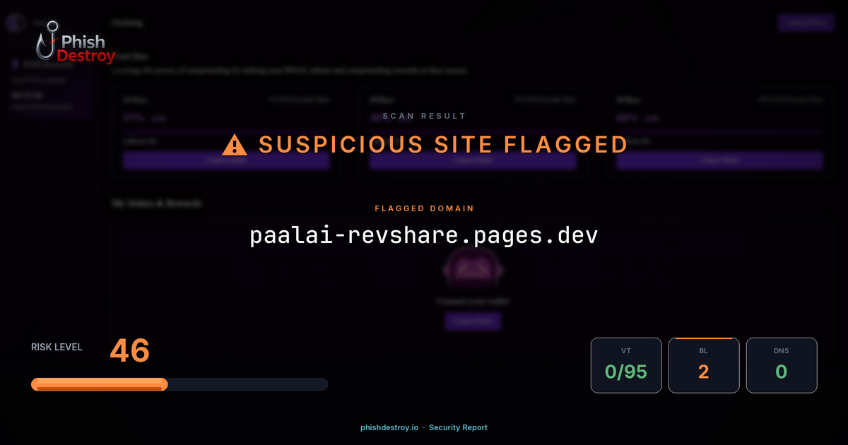 paalai-revshare.pages.dev phishing report — threat analysis by PhishDestroy