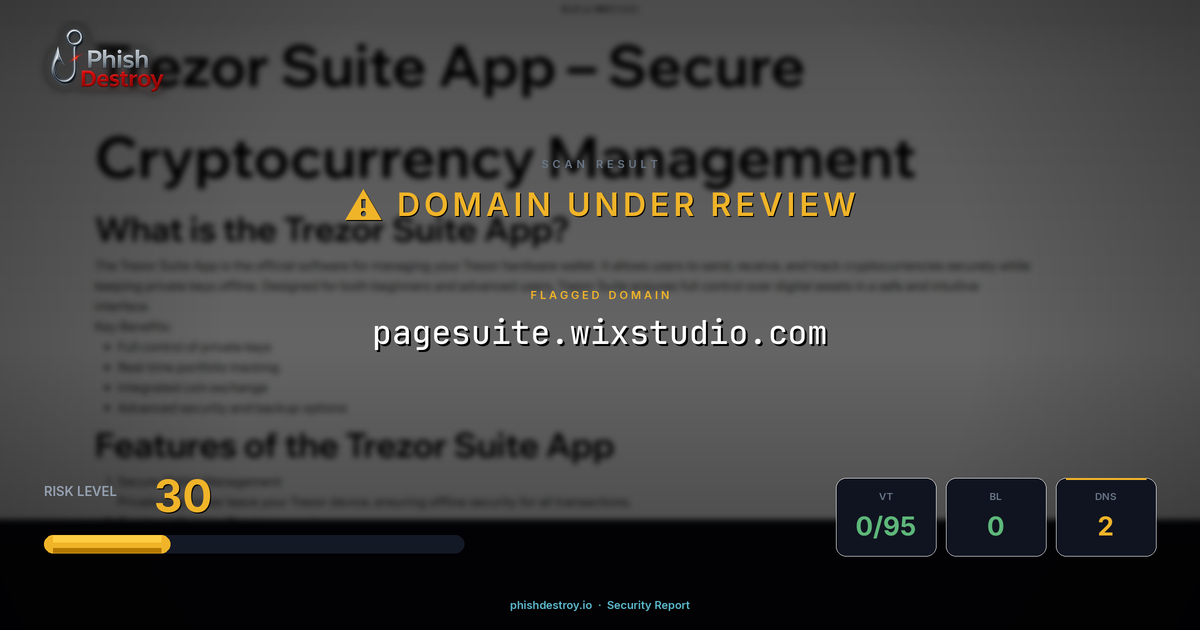 pagesuite.wixstudio.com phishing report — threat analysis by PhishDestroy