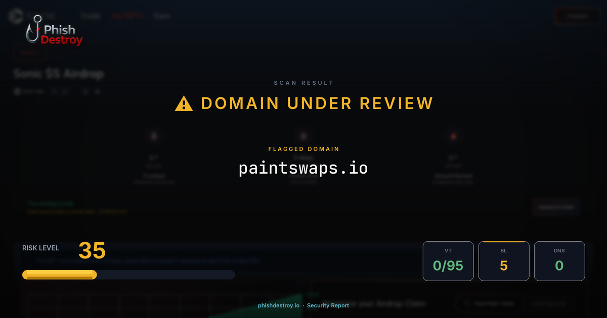 paintswaps.io phishing report — threat analysis by PhishDestroy