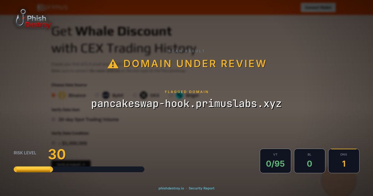 pancakeswap-hook.primuslabs.xyz phishing report — threat analysis by PhishDestroy