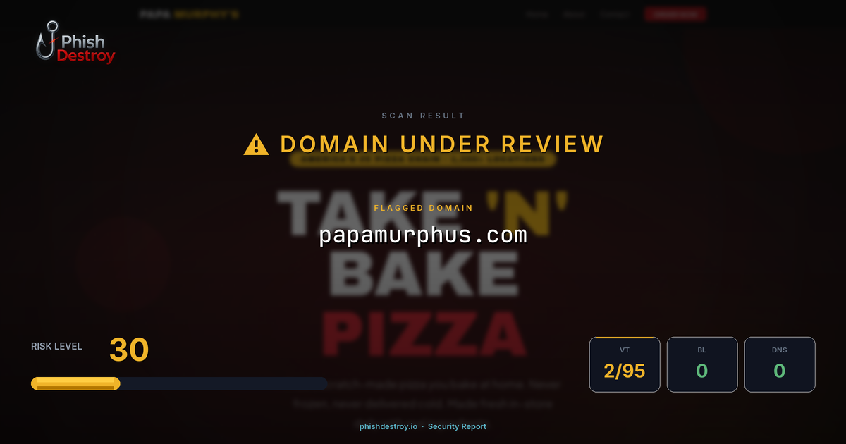 papamurphus.com phishing report — threat analysis by PhishDestroy
