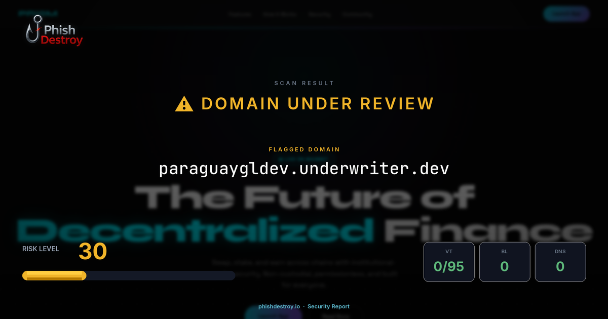 paraguaygldev.underwriter.dev phishing report — threat analysis by PhishDestroy
