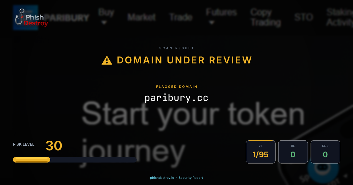 paribury.cc phishing report — threat analysis by PhishDestroy
