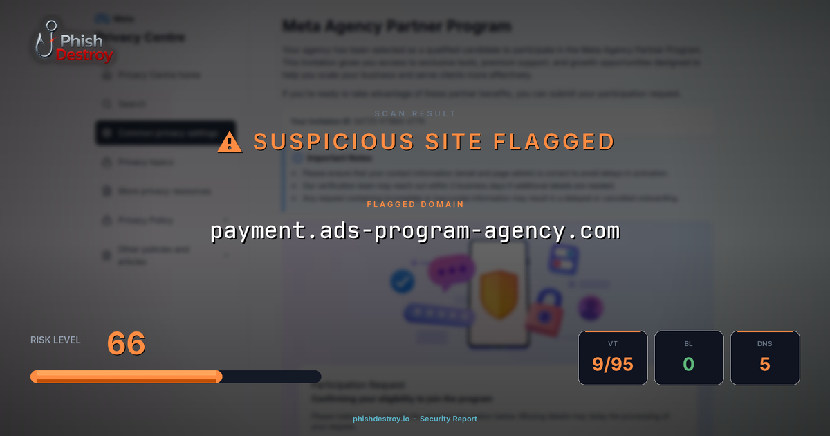 payment.ads-program-agency.com phishing report — threat analysis by PhishDestroy