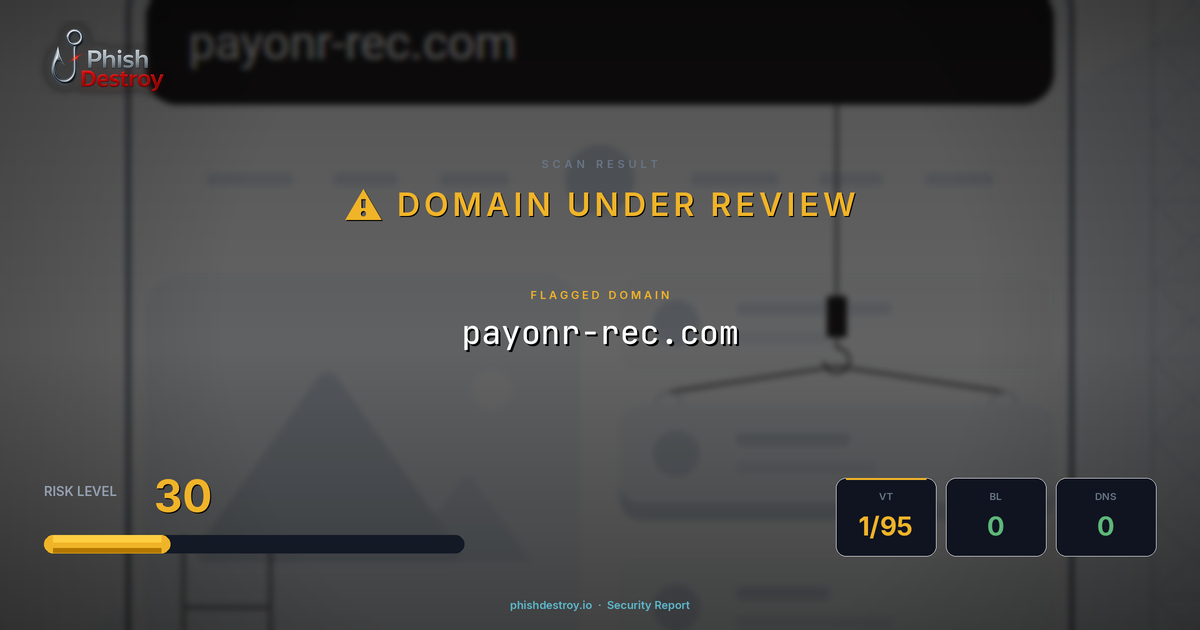 payonr-rec.com phishing report — threat analysis by PhishDestroy