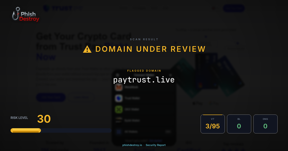 paytrust.live phishing report — threat analysis by PhishDestroy