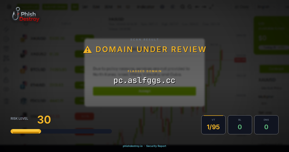 pc.aslfggs.cc phishing report — threat analysis by PhishDestroy