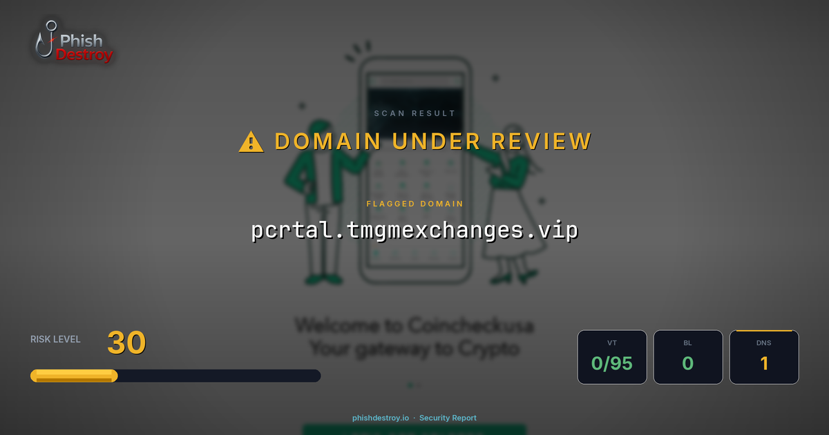 pcrtal.tmgmexchanges.vip phishing report — threat analysis by PhishDestroy