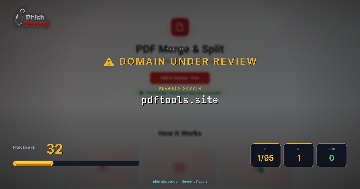 pdftools.site phishing report — threat analysis by PhishDestroy