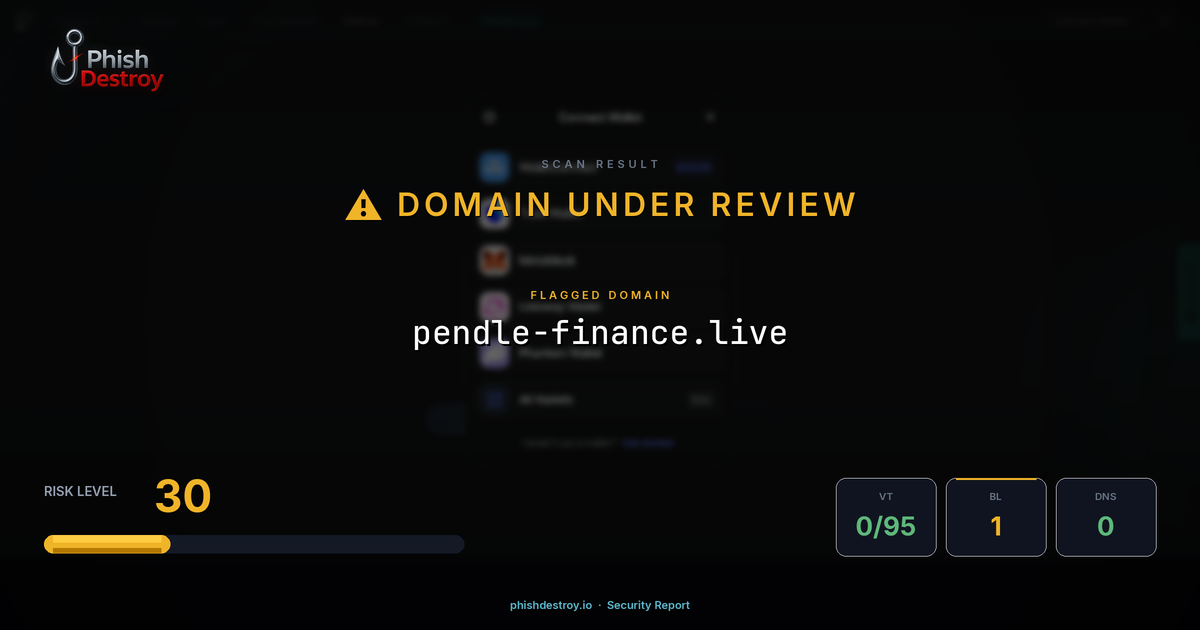 pendle-finance.live phishing report — threat analysis by PhishDestroy