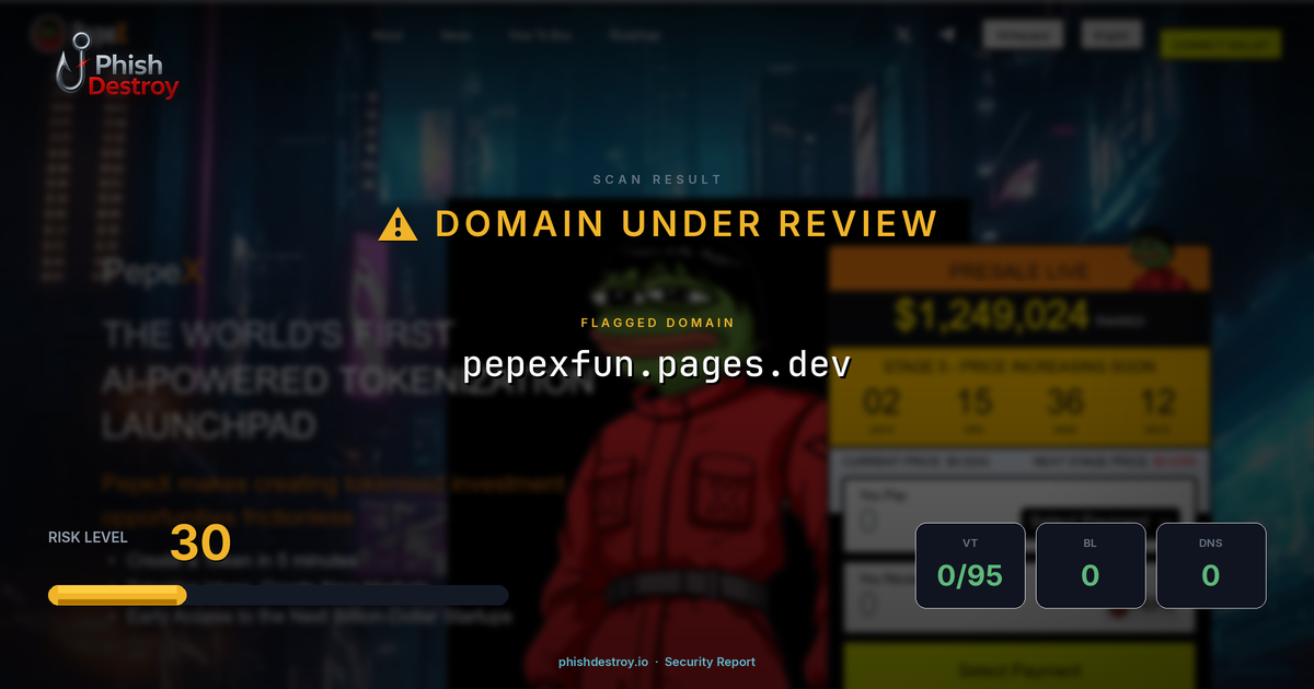 pepexfun.pages.dev phishing report — threat analysis by PhishDestroy