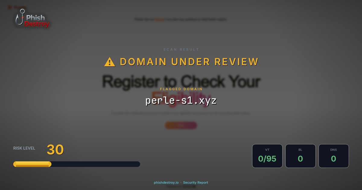 perle-s1.xyz phishing report — threat analysis by PhishDestroy