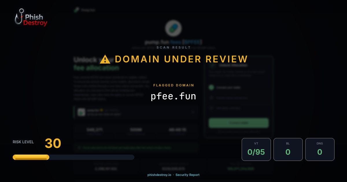 pfee.fun phishing report — threat analysis by PhishDestroy