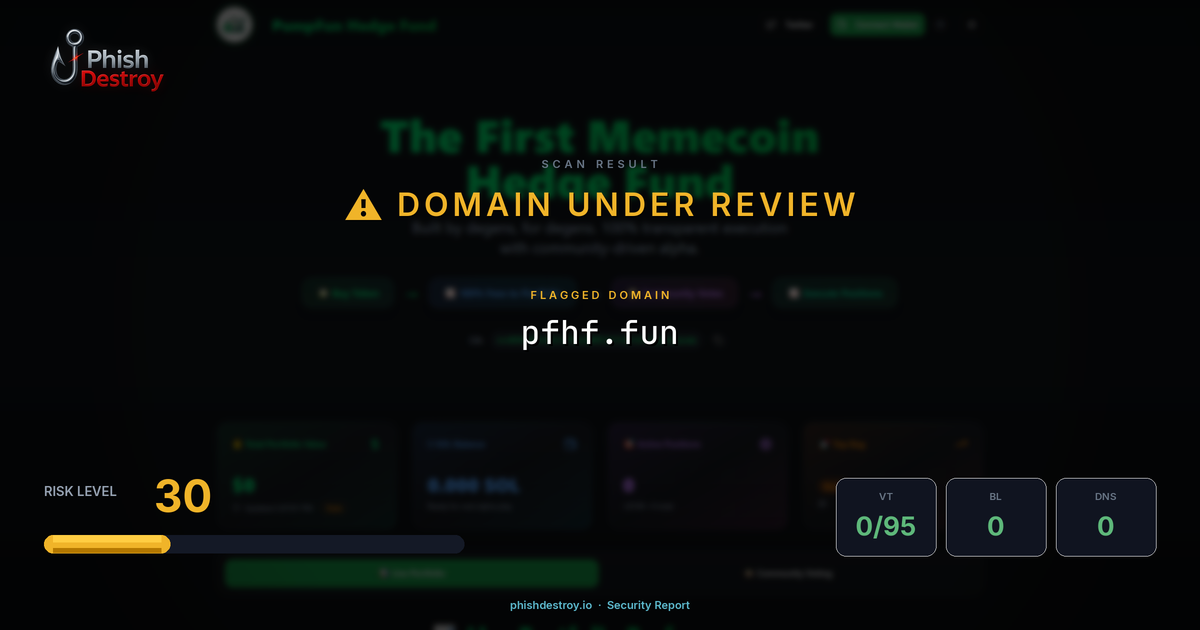 pfhf.fun phishing report — threat analysis by PhishDestroy