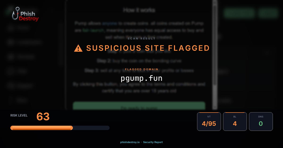 pgump.fun phishing report — threat analysis by PhishDestroy