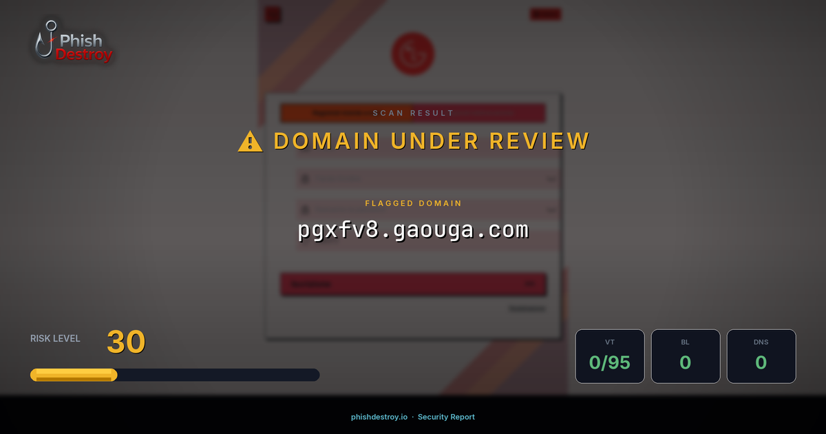 pgxfv8.gaouga.com phishing report — threat analysis by PhishDestroy