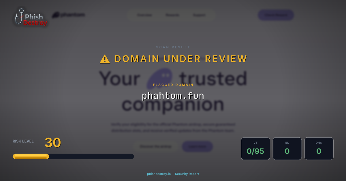 phahtom.fun phishing report — threat analysis by PhishDestroy