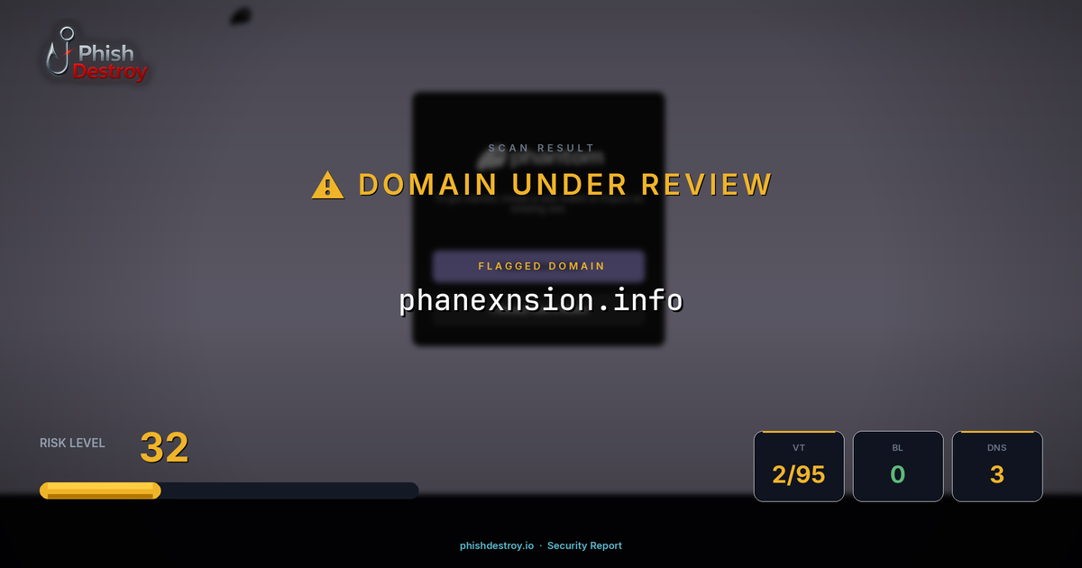 phanexnsion.info phishing report — threat analysis by PhishDestroy