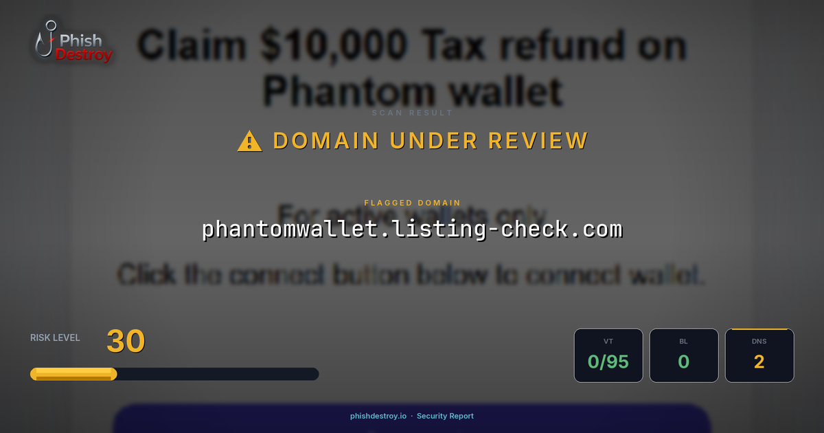 phantomwallet.listing-check.com phishing report — threat analysis by PhishDestroy