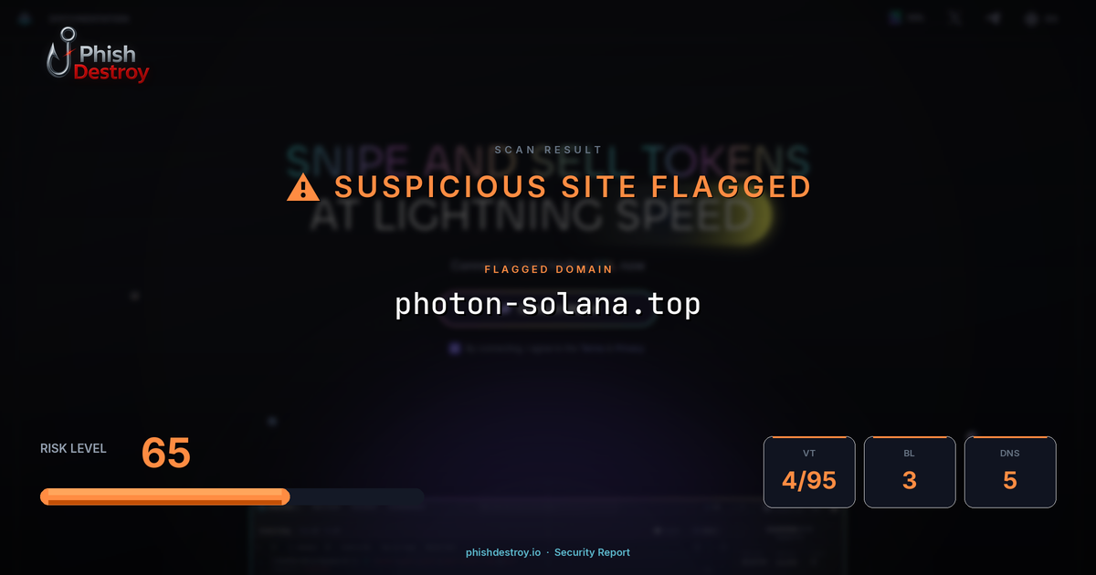 photon-solana.top phishing report — threat analysis by PhishDestroy