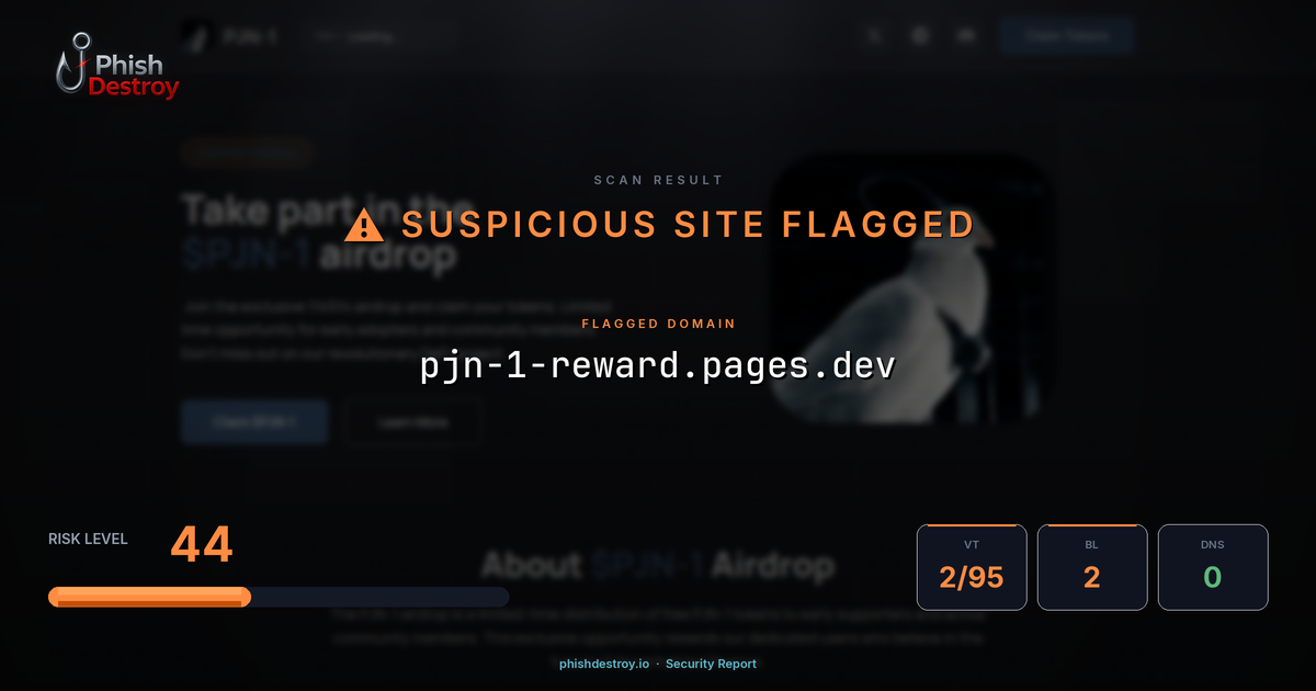 pjn-1-reward.pages.dev phishing report — threat analysis by PhishDestroy
