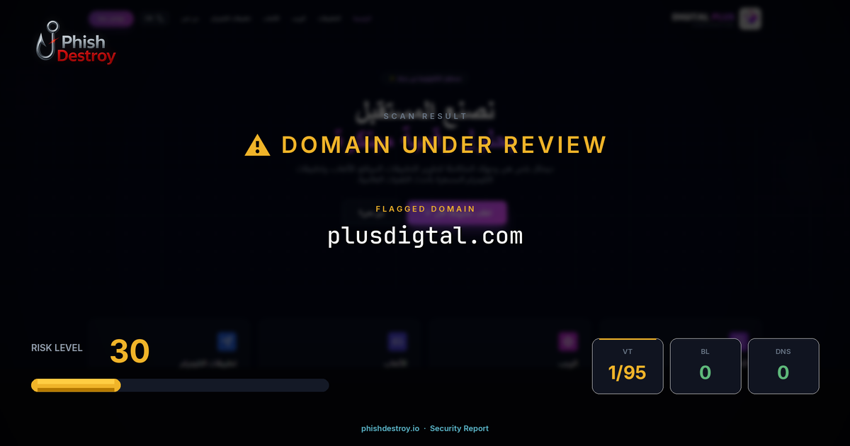 plusdigtal.com phishing report — threat analysis by PhishDestroy
