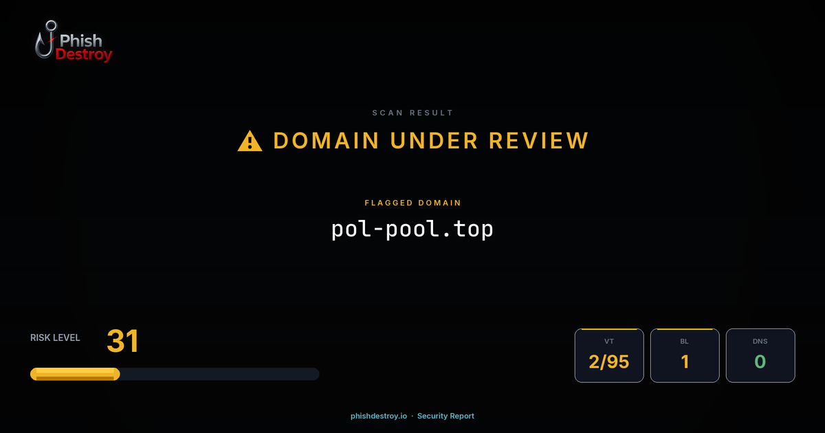 pol-pool.top phishing report — threat analysis by PhishDestroy