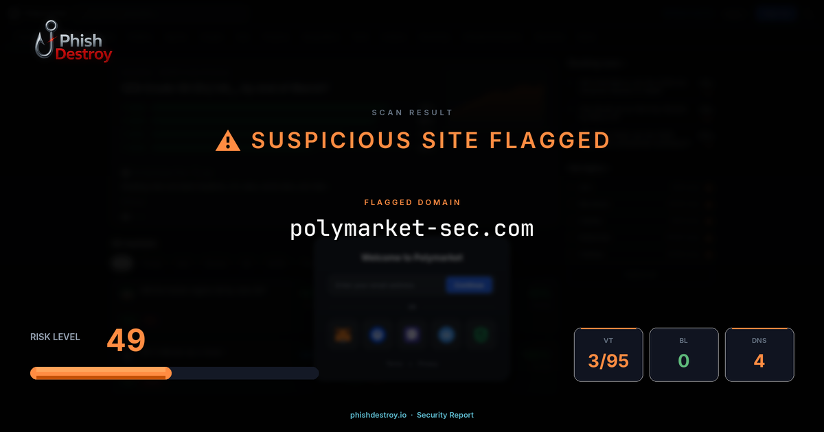 polymarket-sec.com phishing report — threat analysis by PhishDestroy