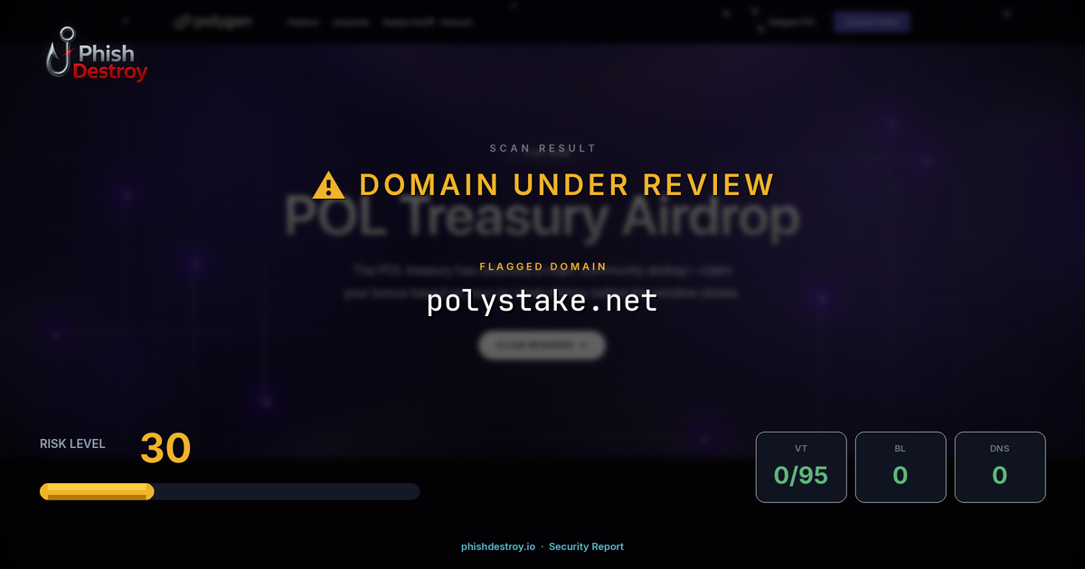 polystake.net phishing report — threat analysis by PhishDestroy