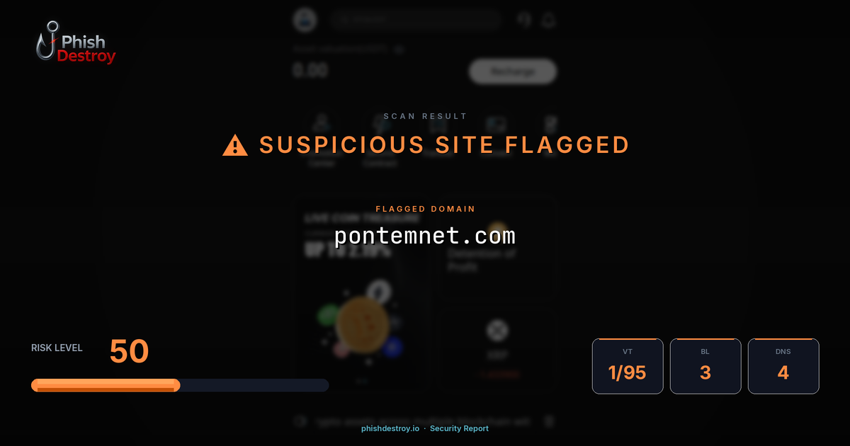 pontemnet.com phishing report — threat analysis by PhishDestroy