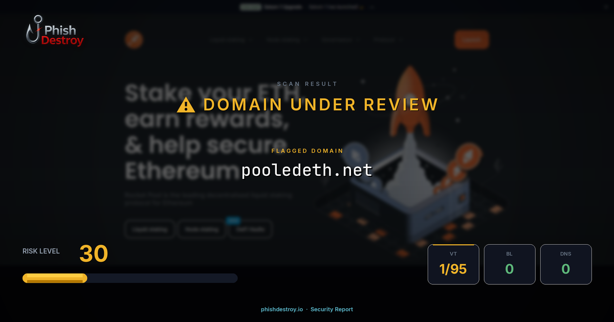 pooledeth.net phishing report — threat analysis by PhishDestroy