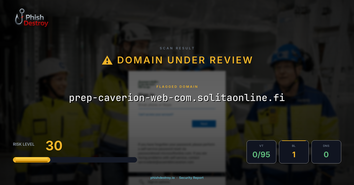 prep-caverion-web-com.solitaonline.fi phishing report — threat analysis by PhishDestroy