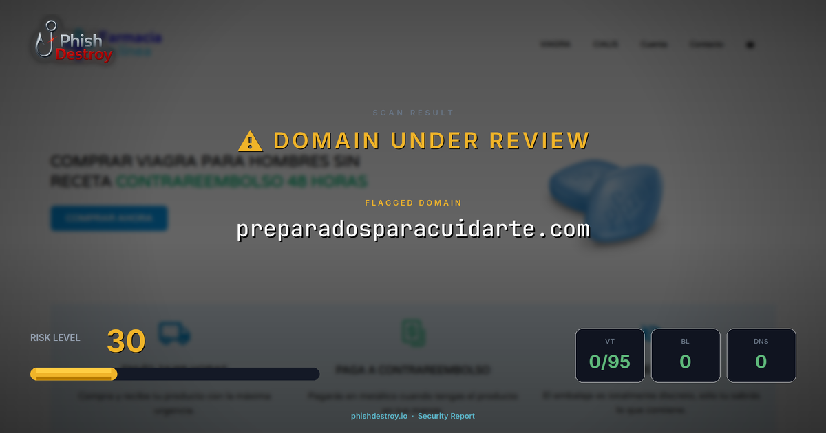 preparadosparacuidarte.com phishing report — threat analysis by PhishDestroy