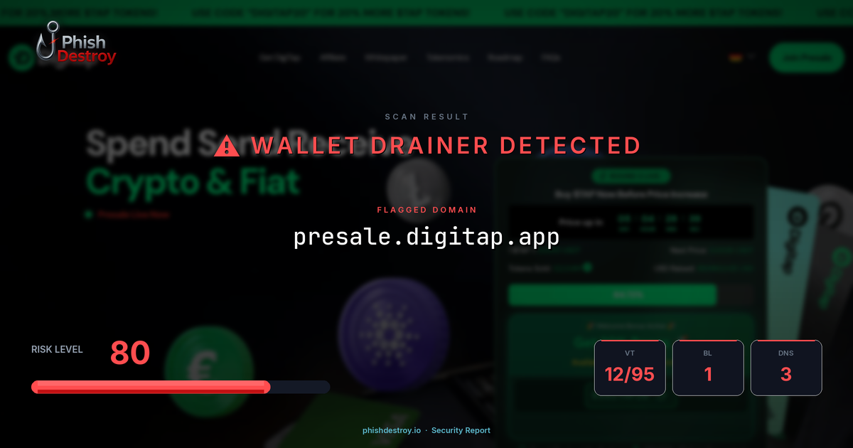 presale-digitap.app phishing report — threat analysis by PhishDestroy