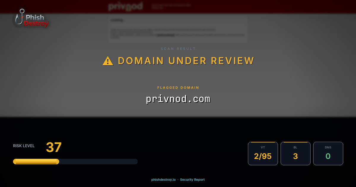 privnod.com phishing report — threat analysis by PhishDestroy