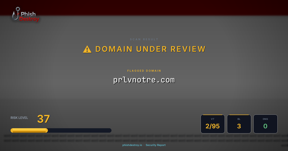 prlvnotre.com phishing report — threat analysis by PhishDestroy