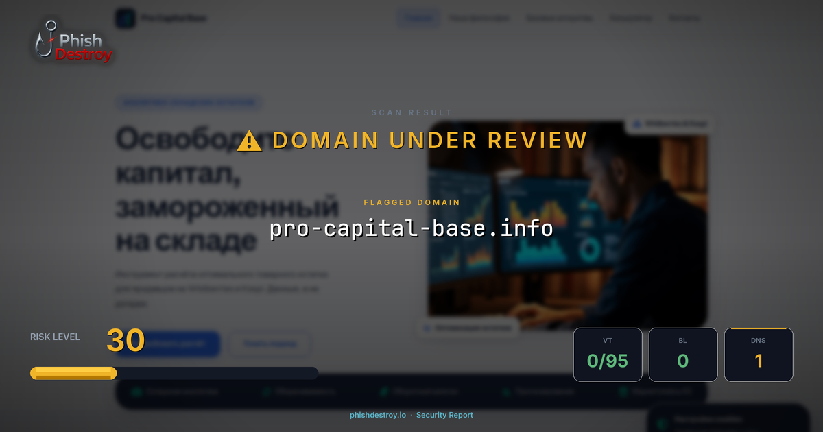 pro-capital-base.info phishing report — threat analysis by PhishDestroy