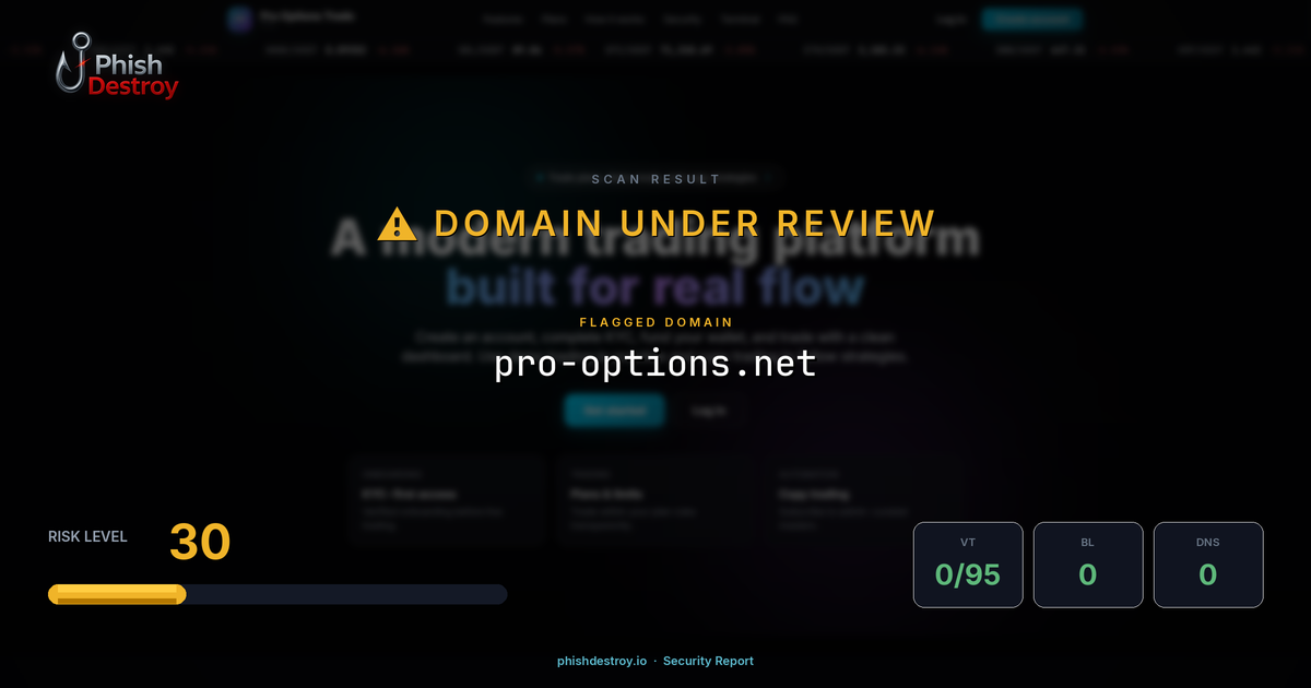 pro-options.net phishing report — threat analysis by PhishDestroy