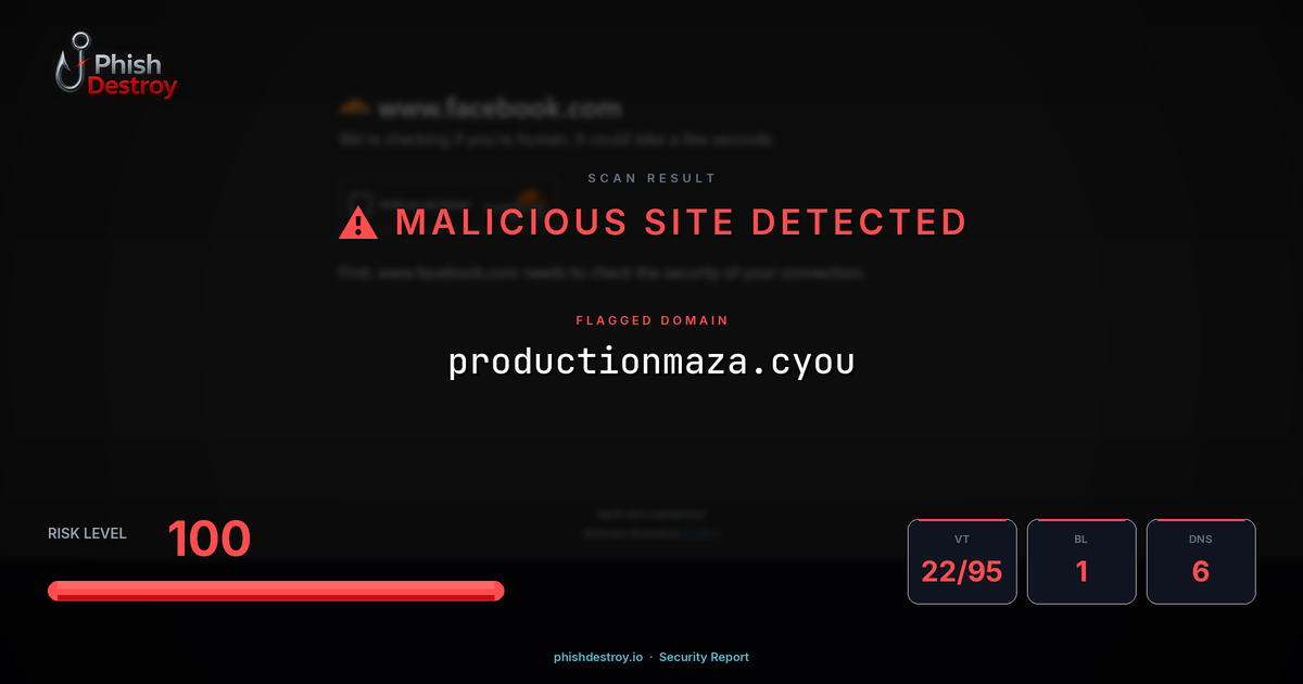 productionmaza.cyou phishing report — threat analysis by PhishDestroy
