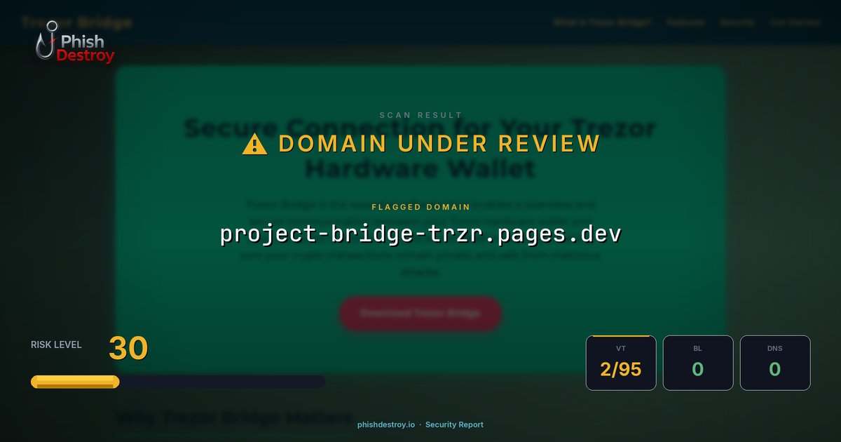project-bridge-trzr.pages.dev phishing report — threat analysis by PhishDestroy