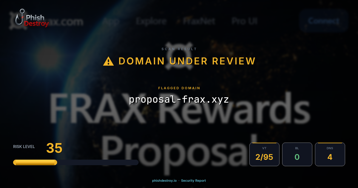 proposal-frax.xyz phishing report — threat analysis by PhishDestroy