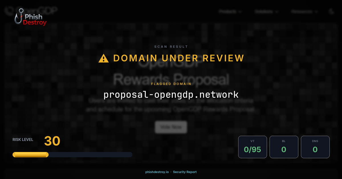 proposal-opengdp.network phishing report — threat analysis by PhishDestroy
